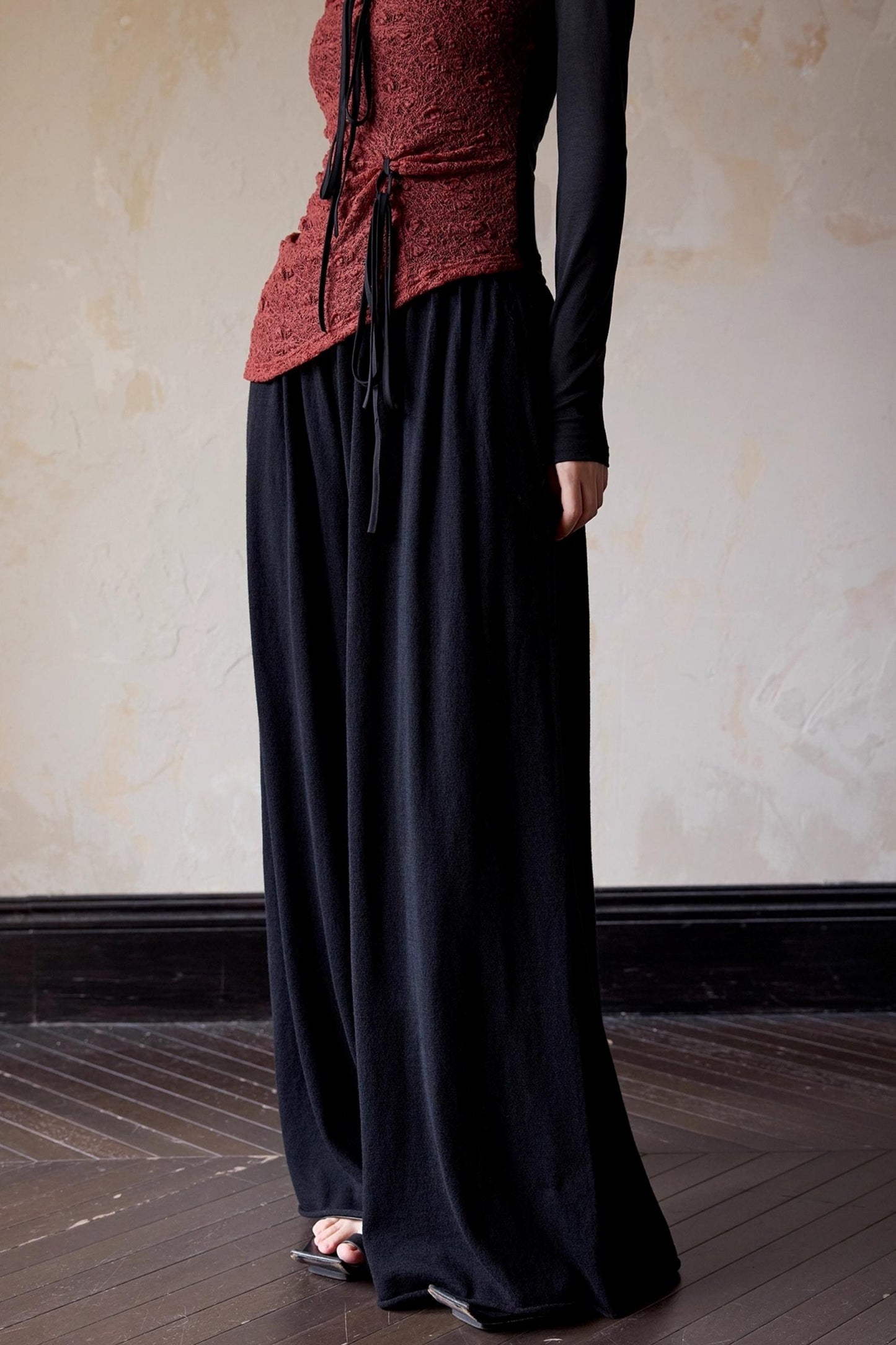 Casual Drape Wide-Leg Pants