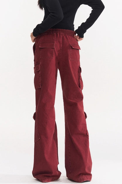 Red Vintage Cargo Pants