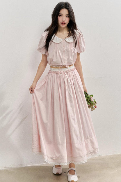 Elegant Tops And Skirt Set-Up