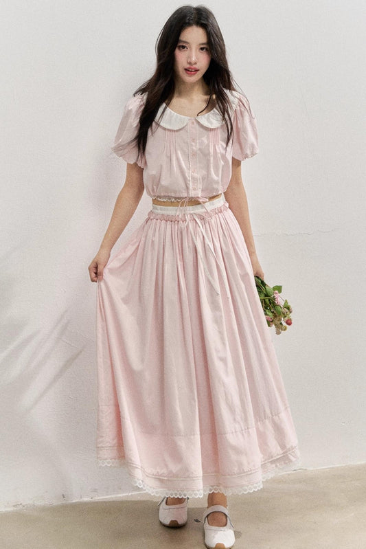 Elegant Tops And Skirt Set-Up