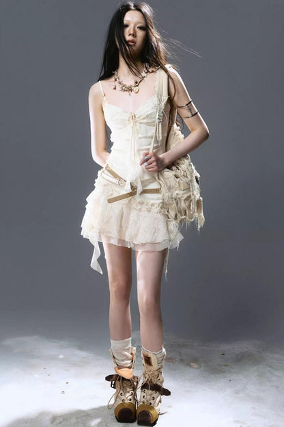 Mystic Pleated Ruffle Dress