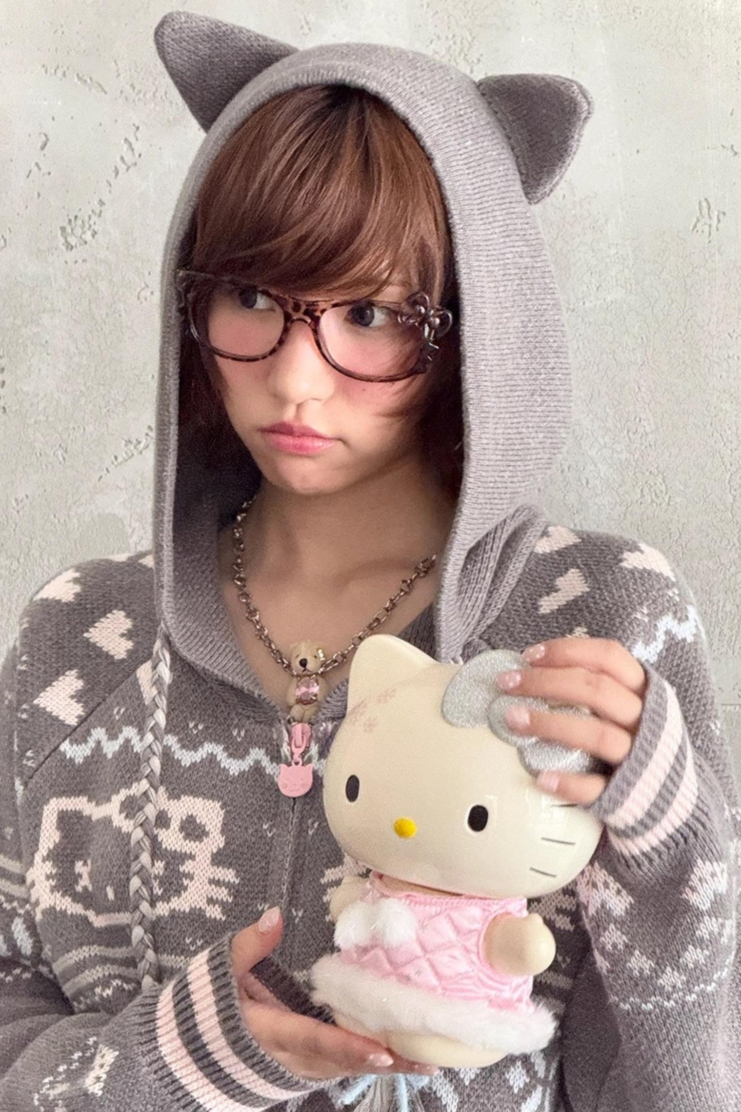 Ghost Ancient Cat Ear Hooded Jacket