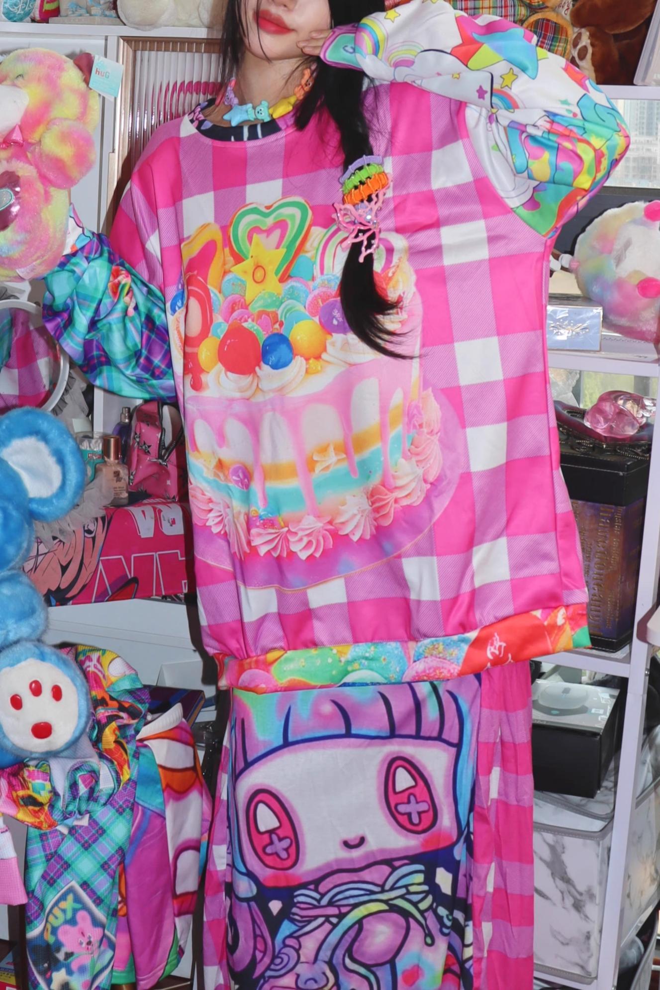 Y2K Plaid Sweatshirt Top