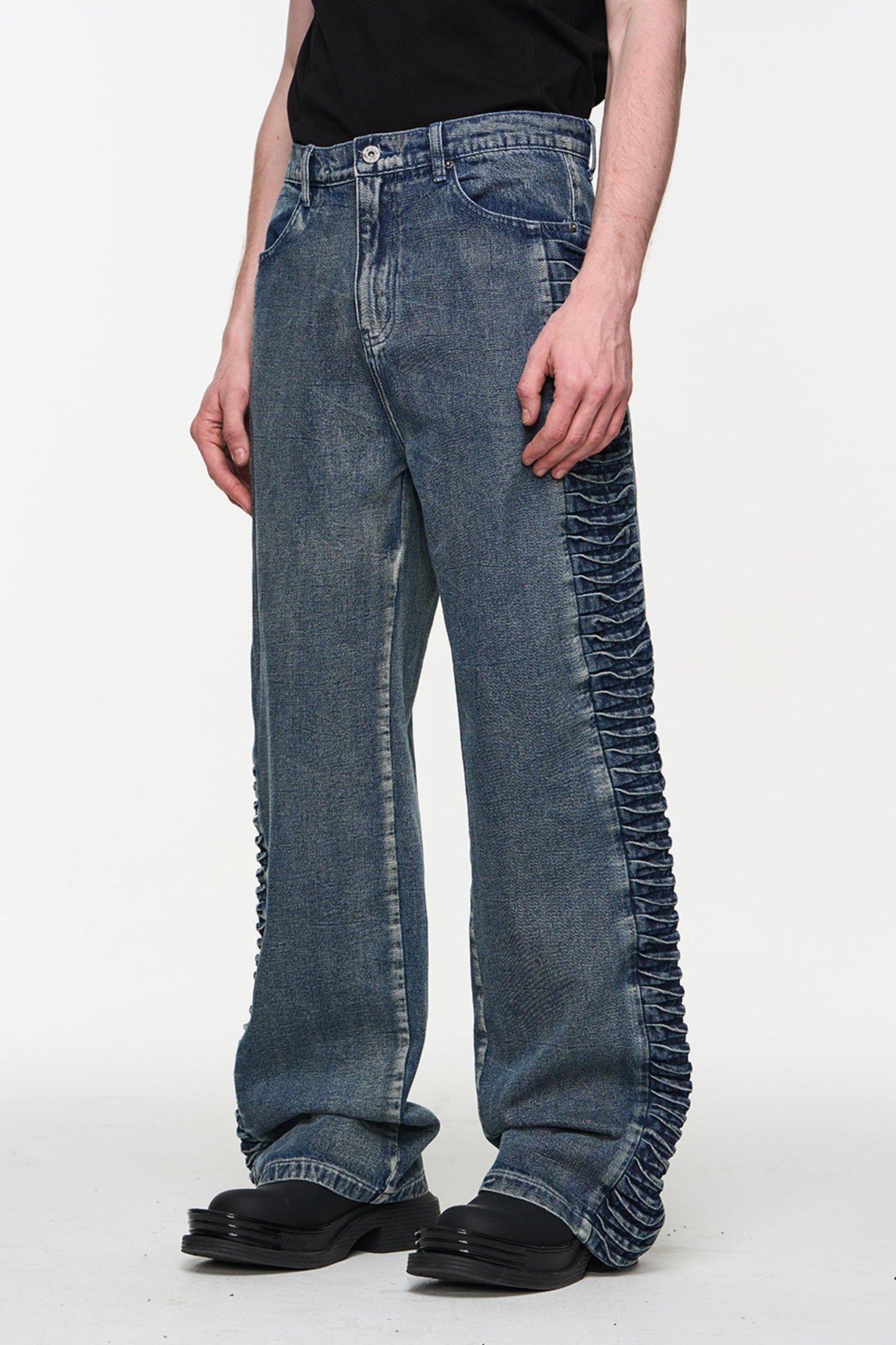 Relaxed Straight Denim Trousers
