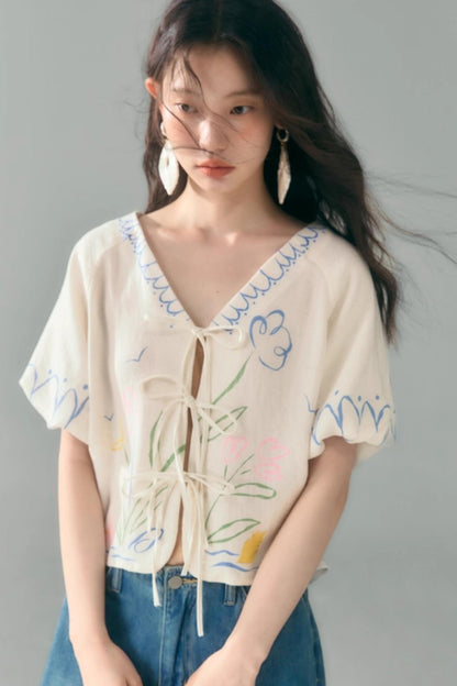 Morning Dew Tulip Tencel Linen Strappy Set-Up