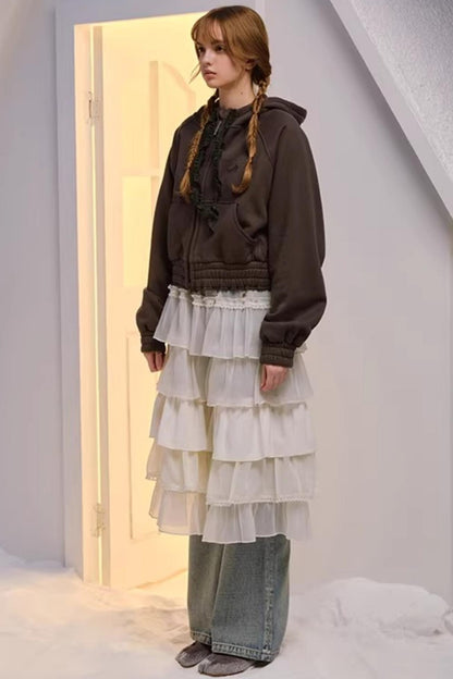 Hand-Dyed French Ruffled Skirt