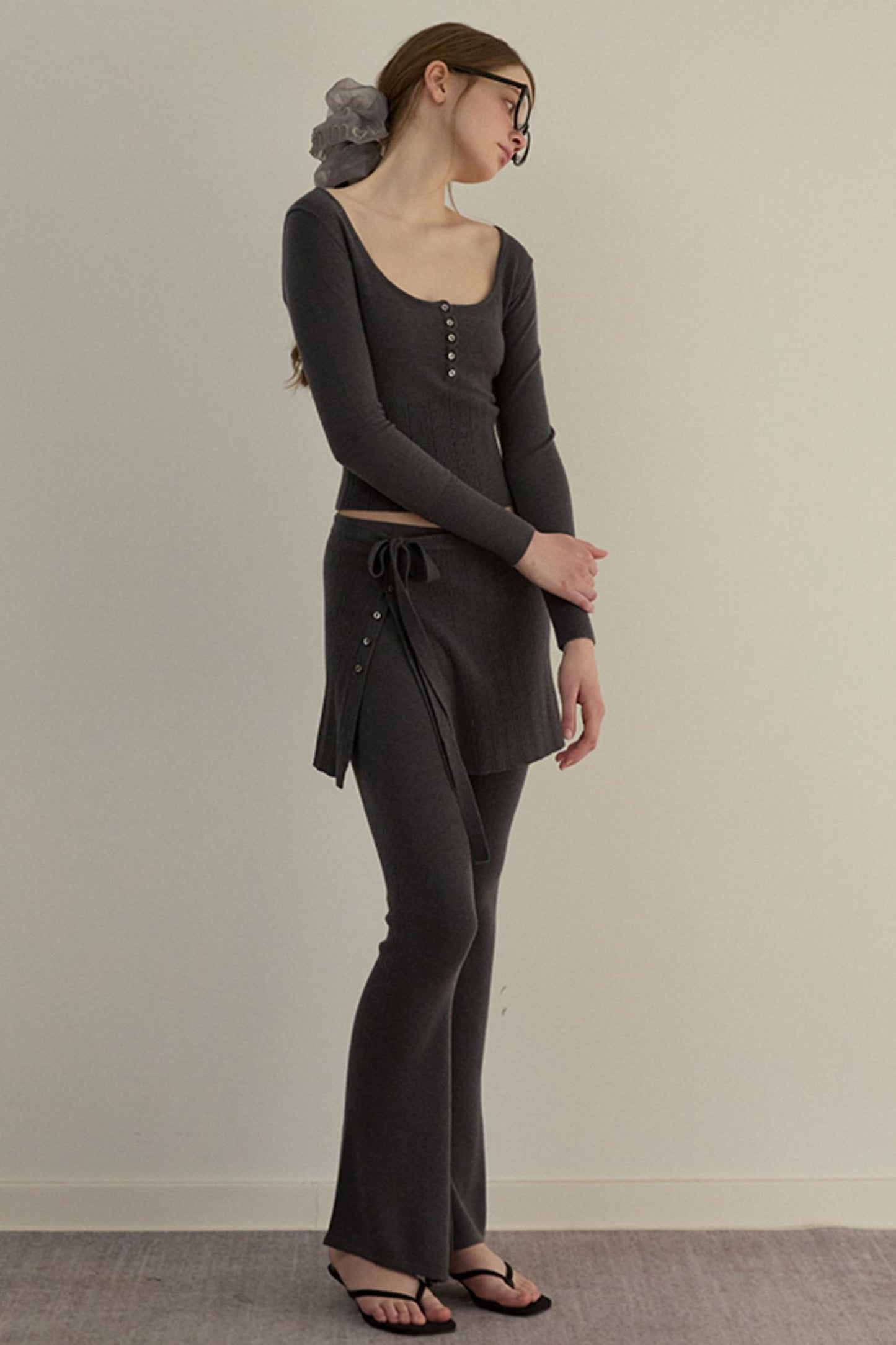 Romantic Knit Pants Set-Up