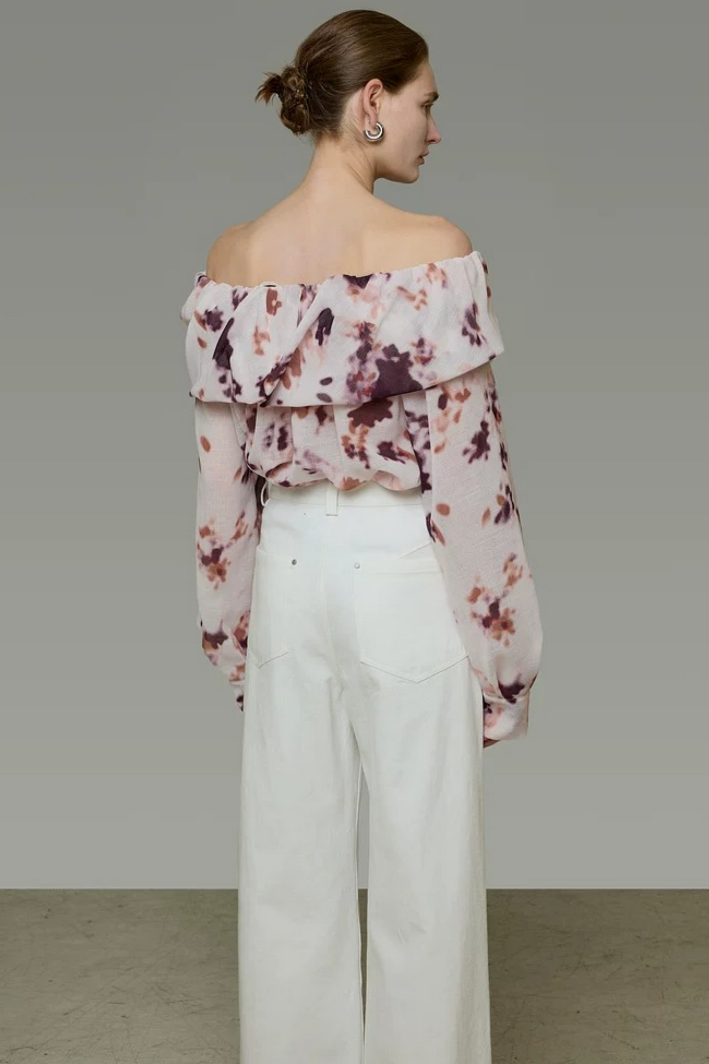 Elegant Tie-Dye Off-Shoulder Blouse