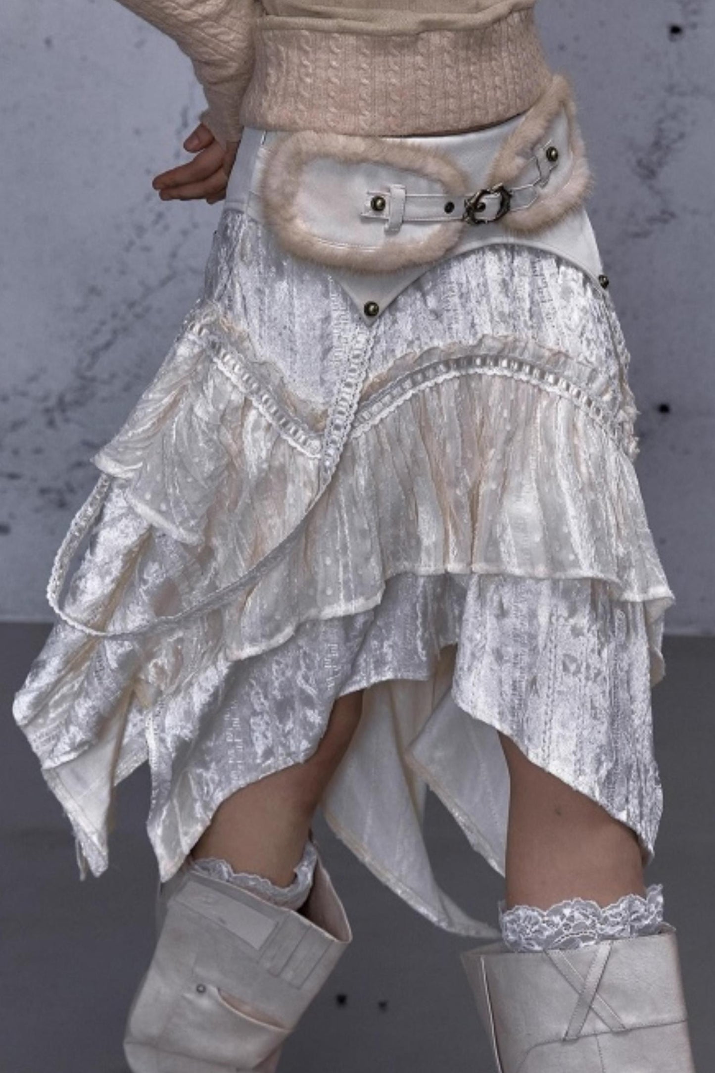 Retro Velvet Lace Skirt