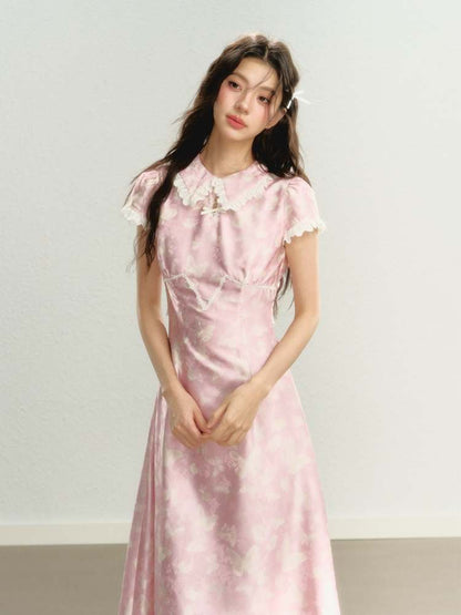 Chinese Style Butterfly Calf Length Dress