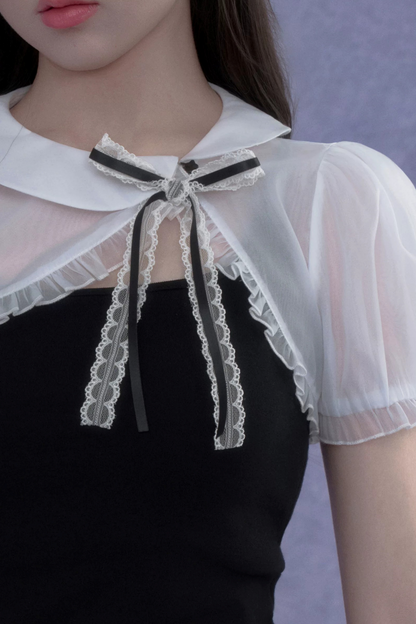 Two-Tone Puff Sleeve Top Set-Up