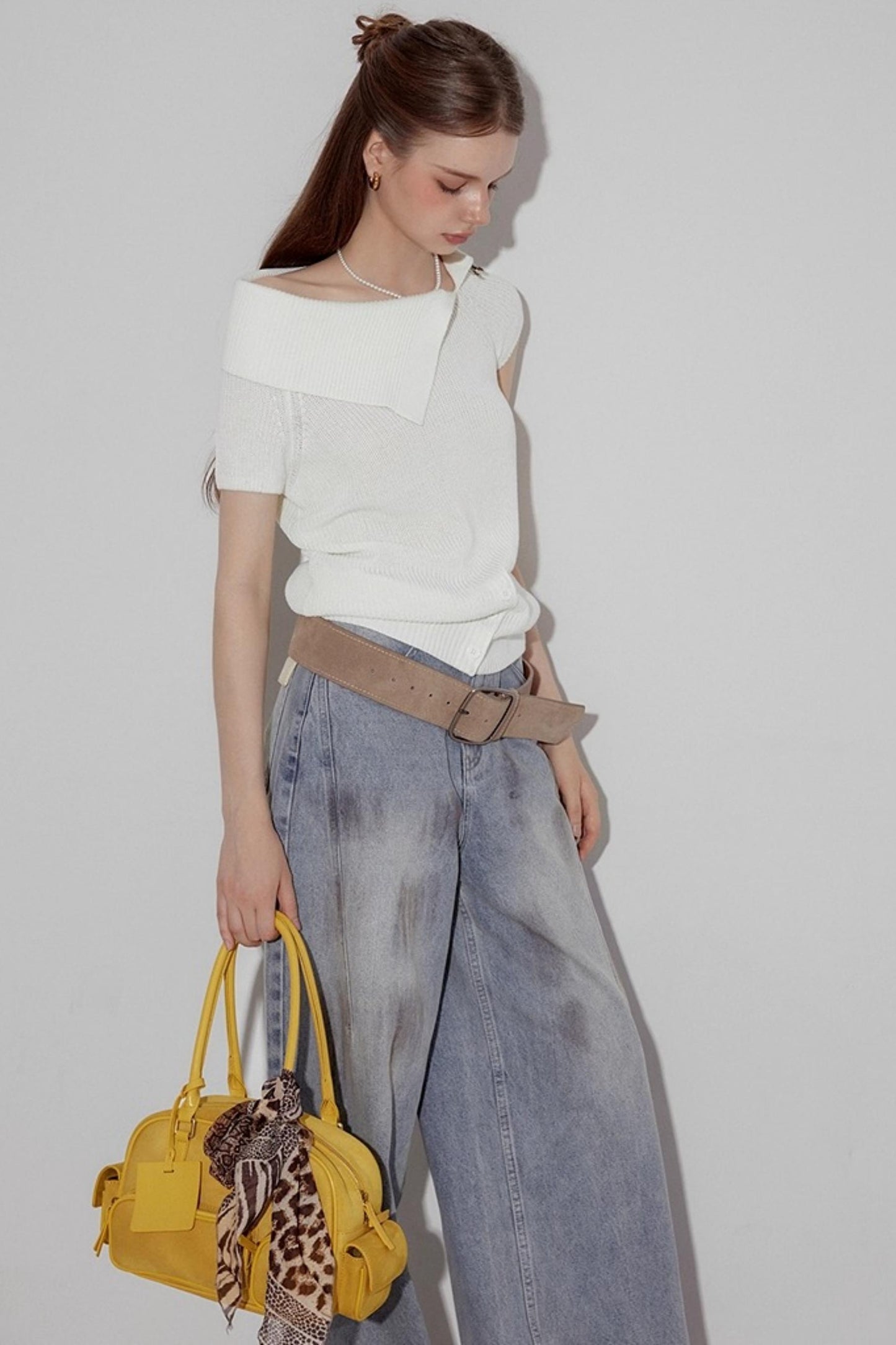 Asymmetric Loop Knit Top