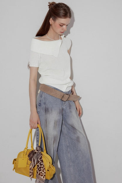 Asymmetric Loop Knit Top