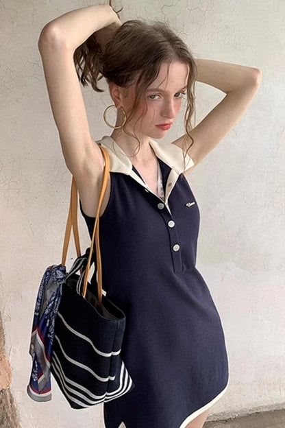 Chiffon Lace Polo Dress