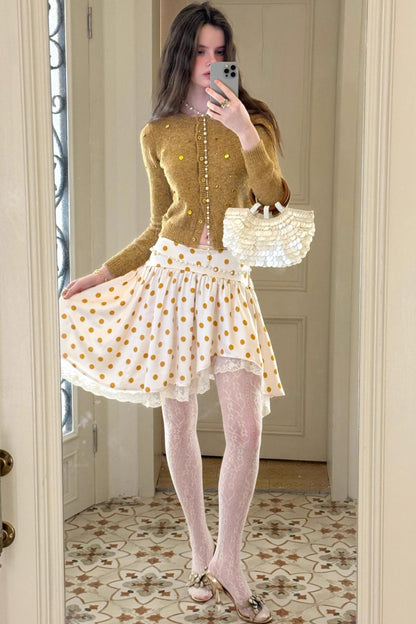 Vintage Lace Polka Dot Skirt
