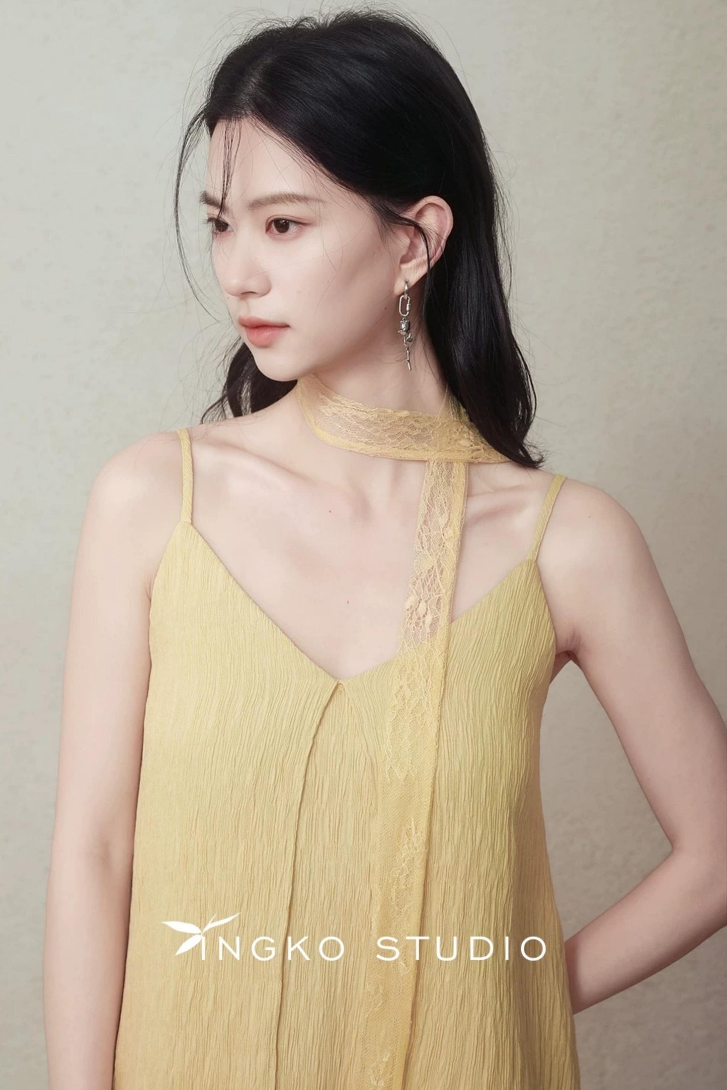 Yellow Patchwork Slip Dress