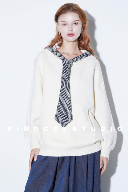 Herringbone Hooded Winter Top