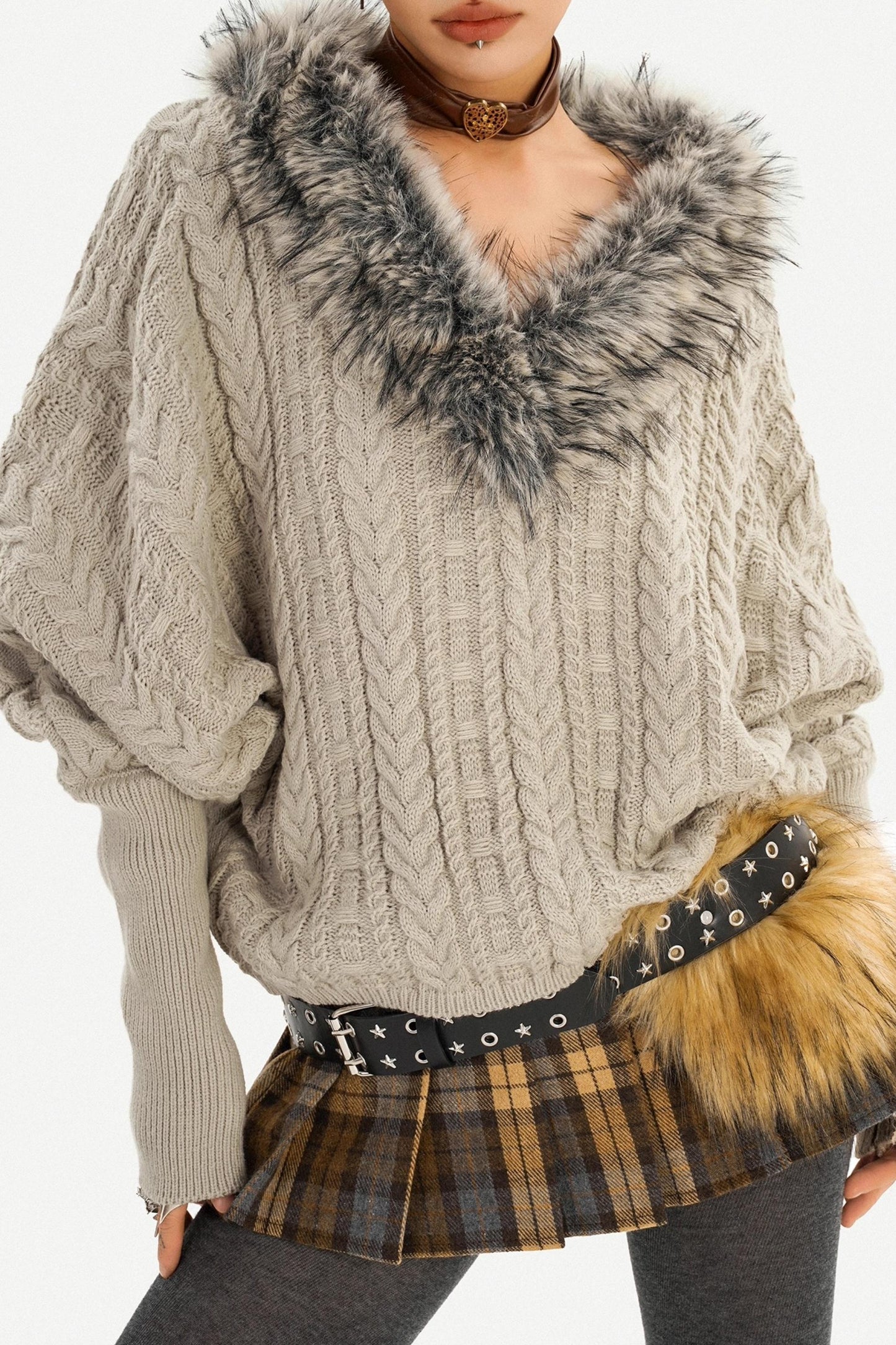 Fair Isle Off-Shoulder Sweater