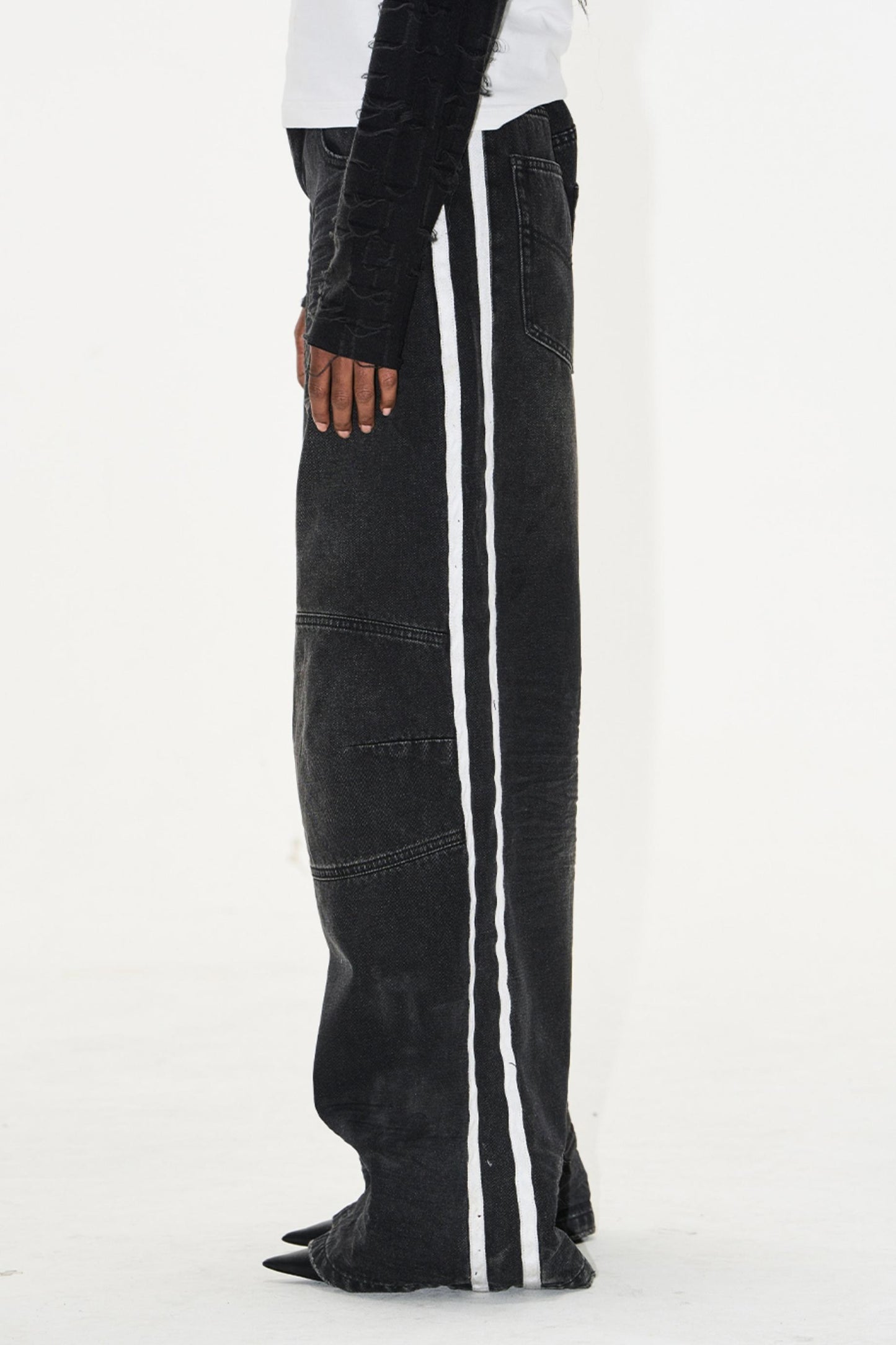 Relaxed Color-Block Jeans