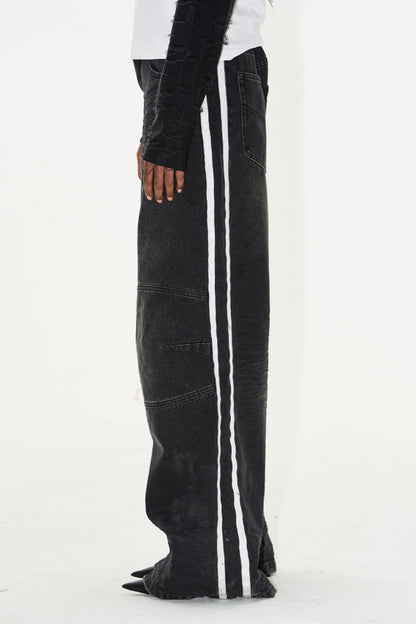 Relaxed Color-Block Jeans