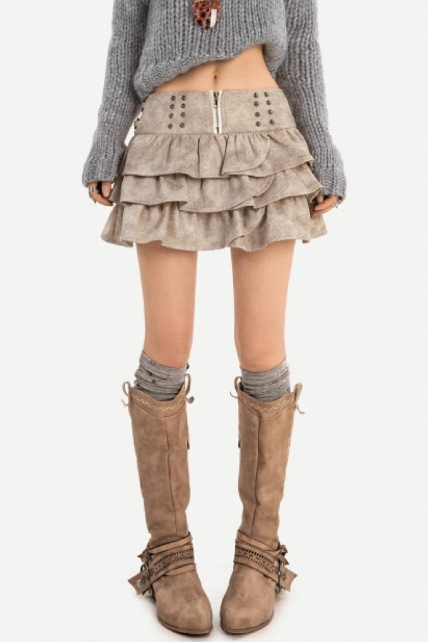 Retro Studded Cake Skirt