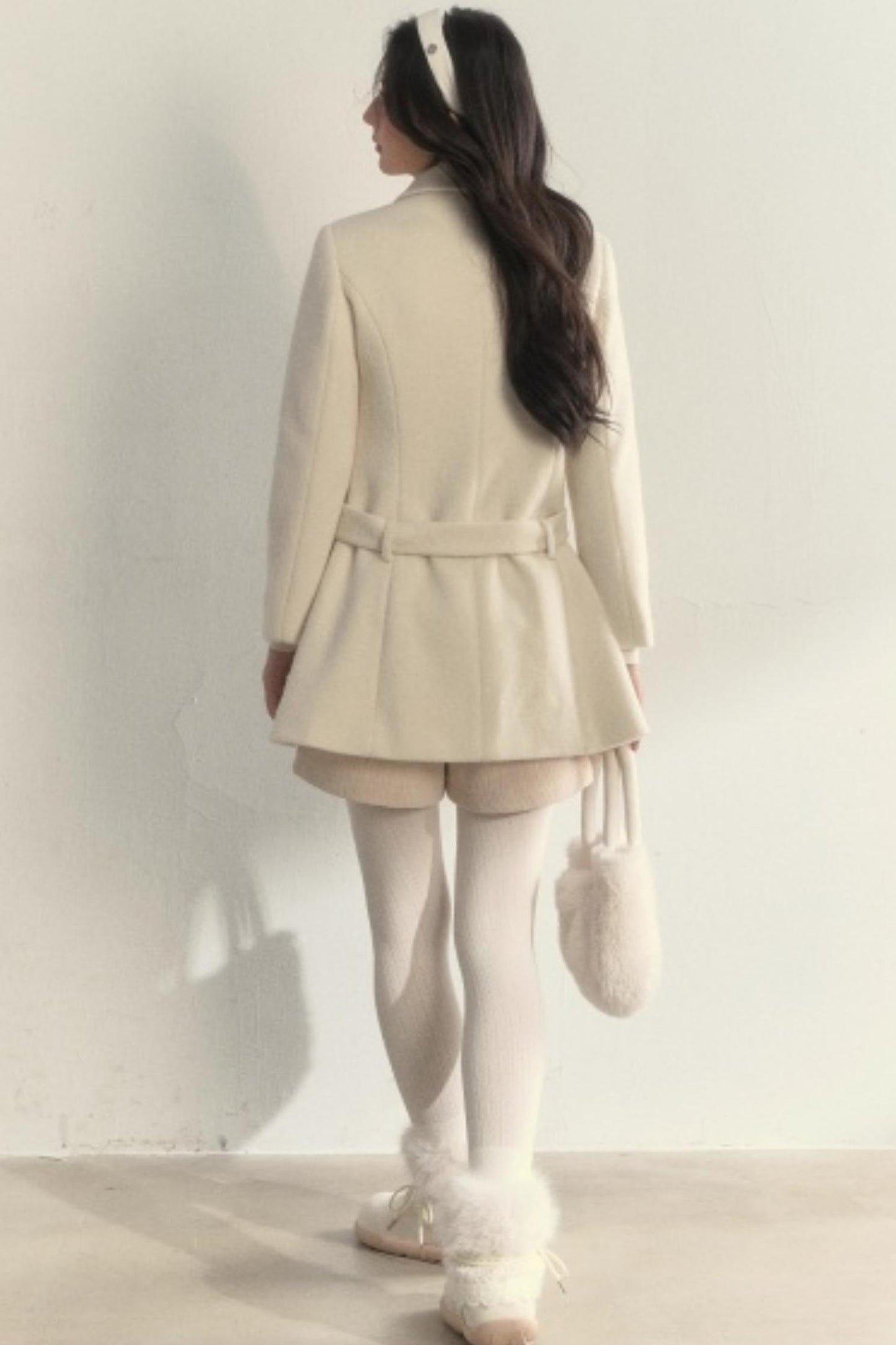 Double Breasted Low-Belt Mid-Length Coat