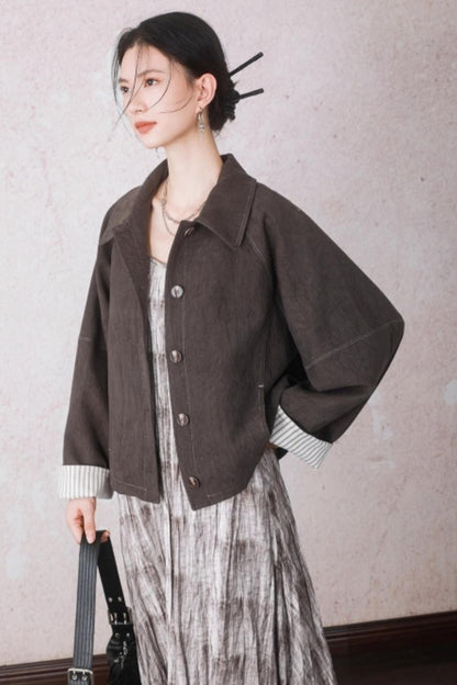 Patchwork Velvet-Feel Jacket