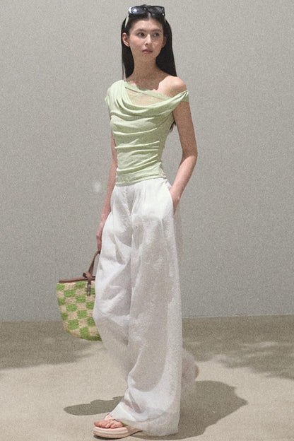 Pearlescent Wide Leg Trousers