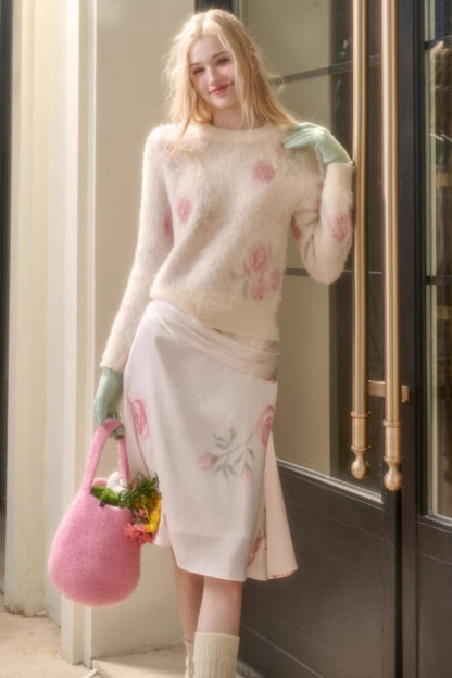 Milky Way Wool Sweater Skirt Set-Up