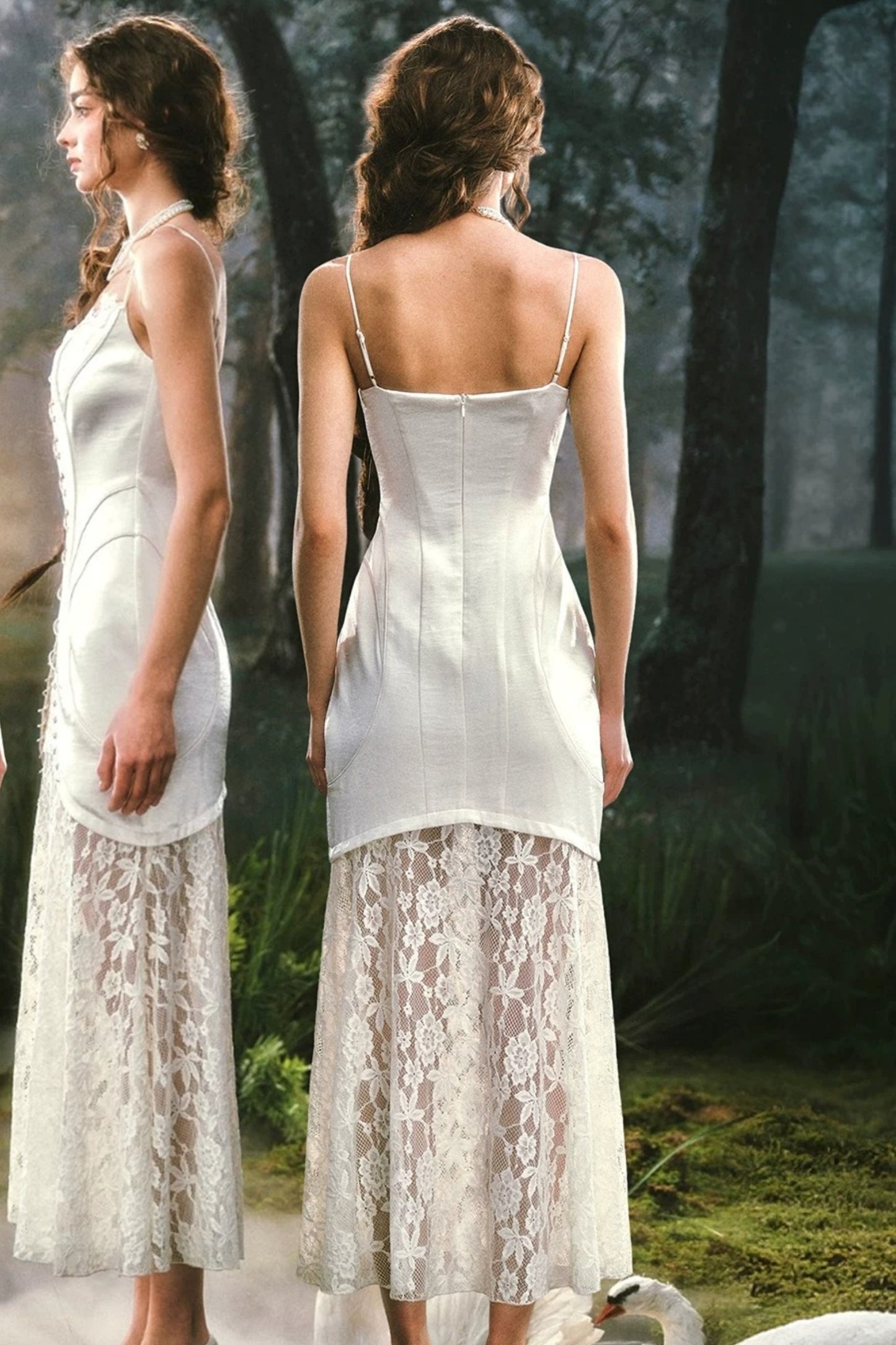 Pearlescent Sling Lace Dress