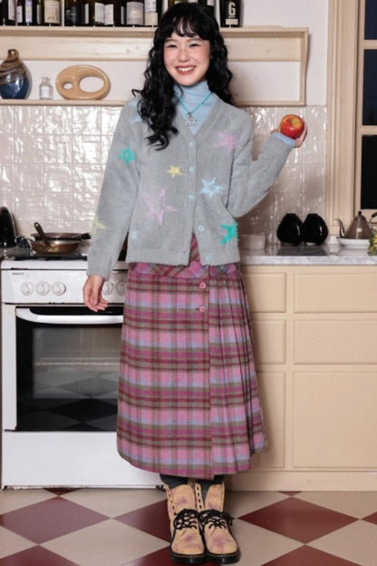 Fragmented Stars Faux Mink Cardigan