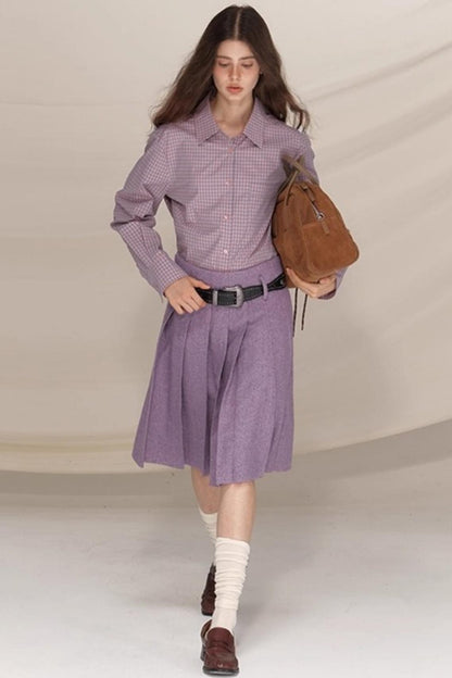 Bella Island Checkered Cotton Pocket Shirt