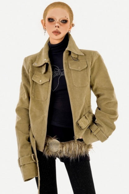 Retro Fur Collar Jacket