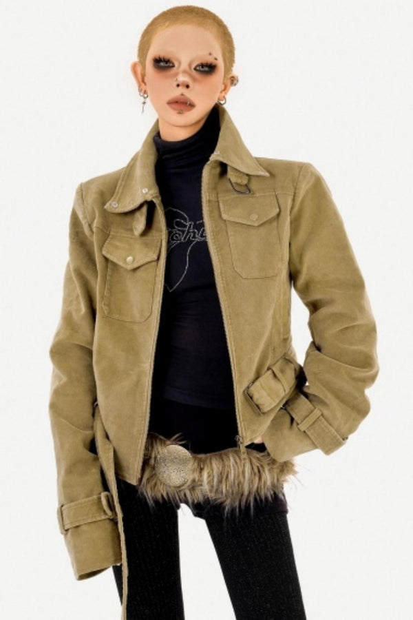 Retro Fur Collar Jacket