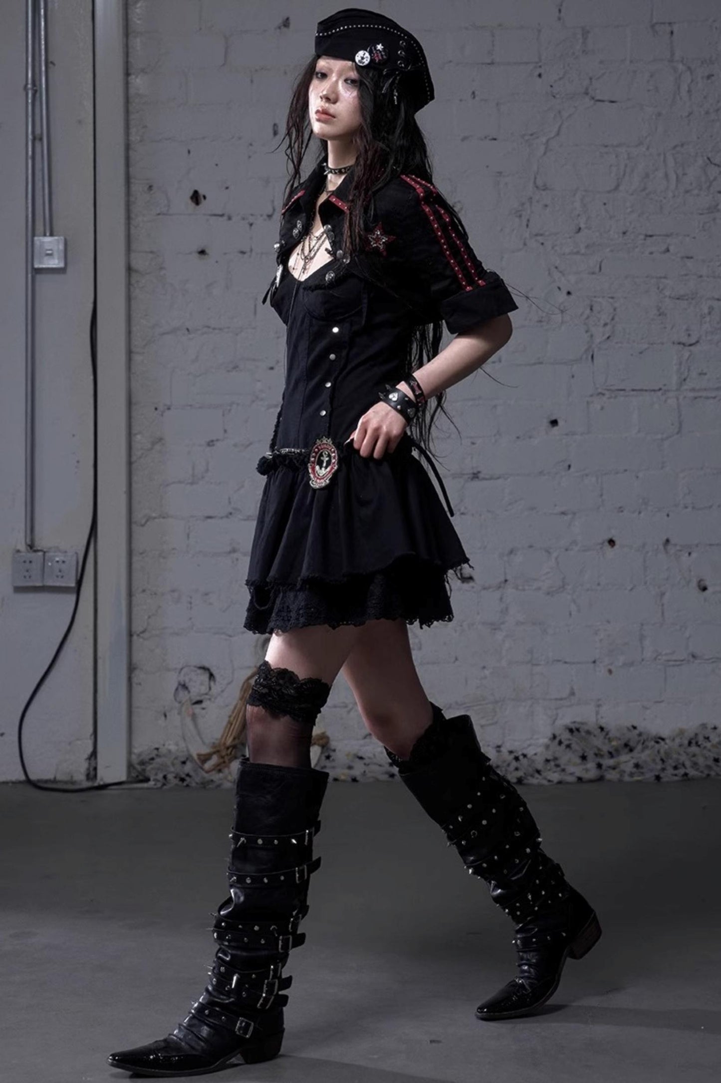 White-Black Sailor Hat