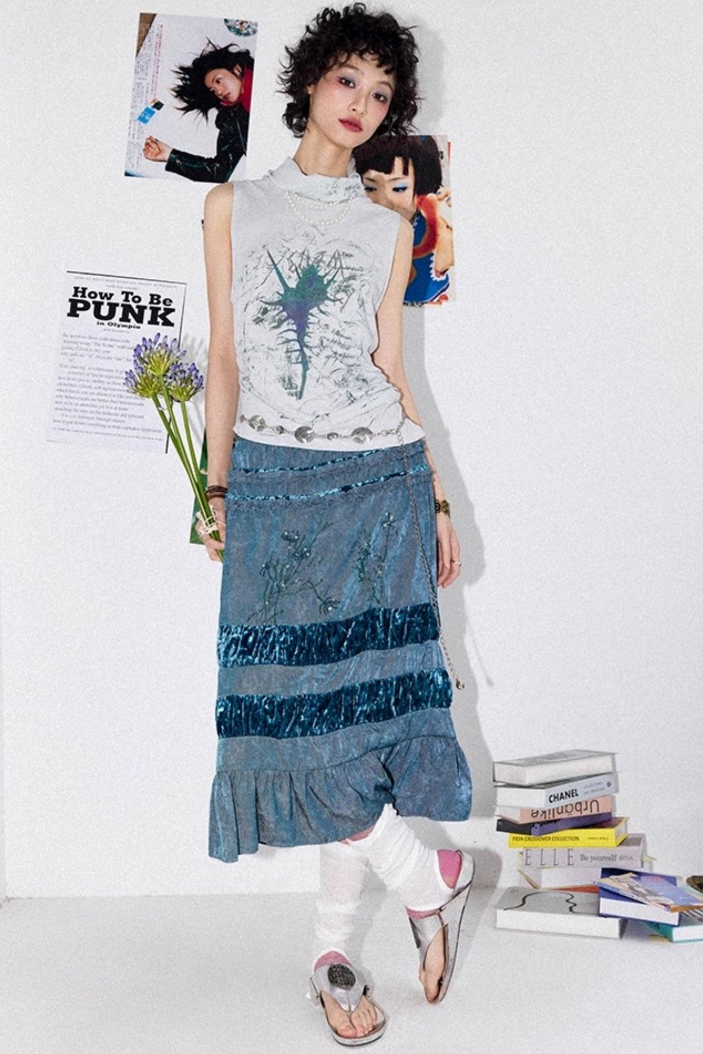 Asymmetrical Pleated Tank Top