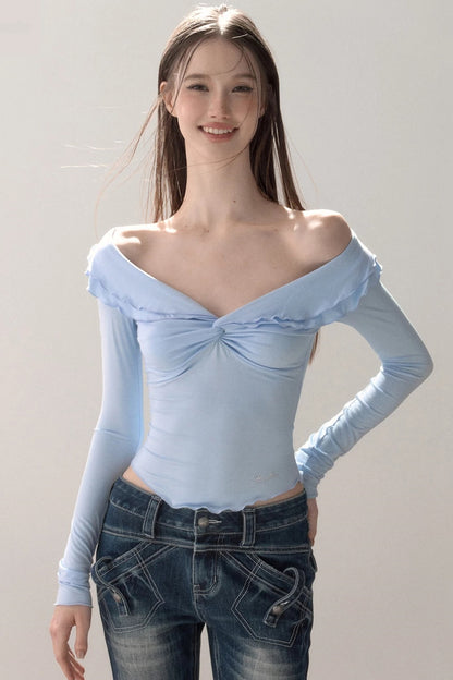 Ruffled One-Shoulder Top