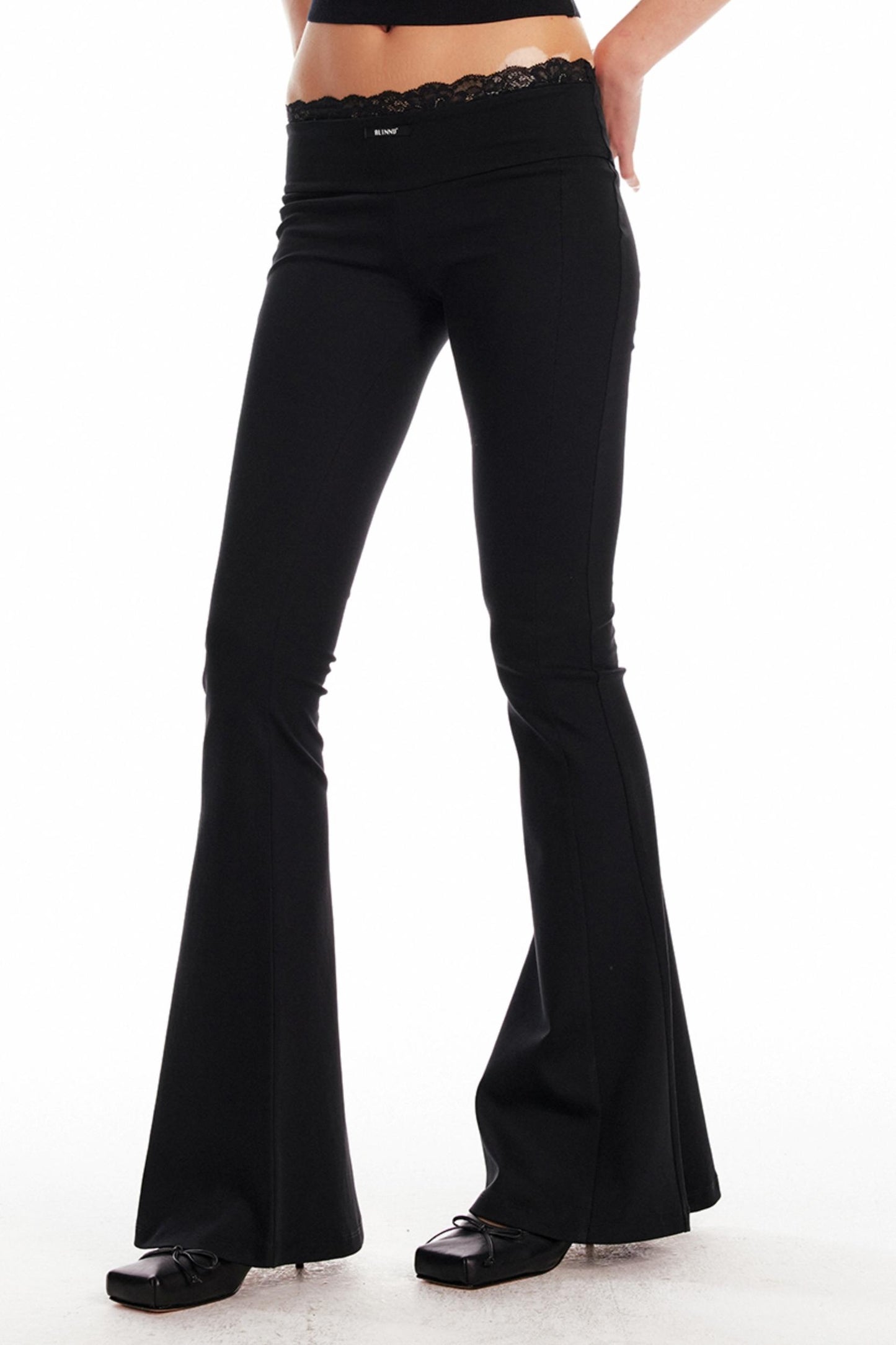 Black Lace Flare Pants