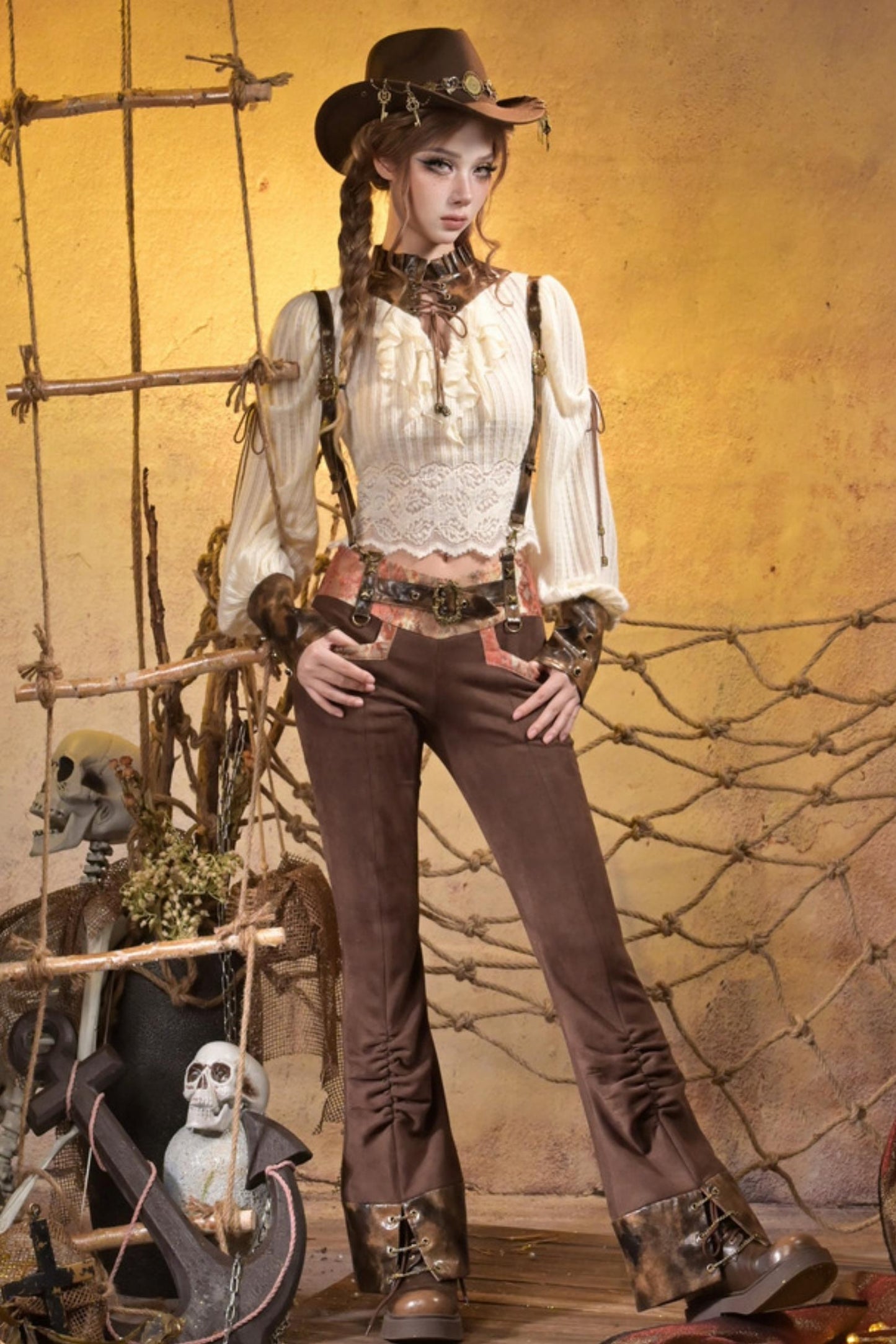 Steampunk Knitted Lace Top