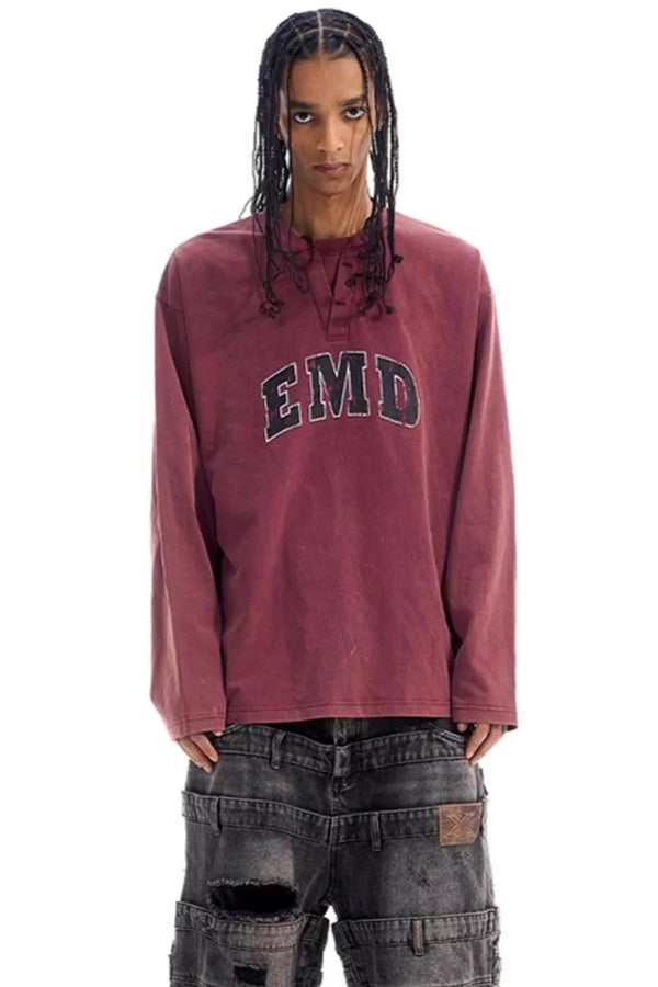 Washed Double Collar T-Shirt