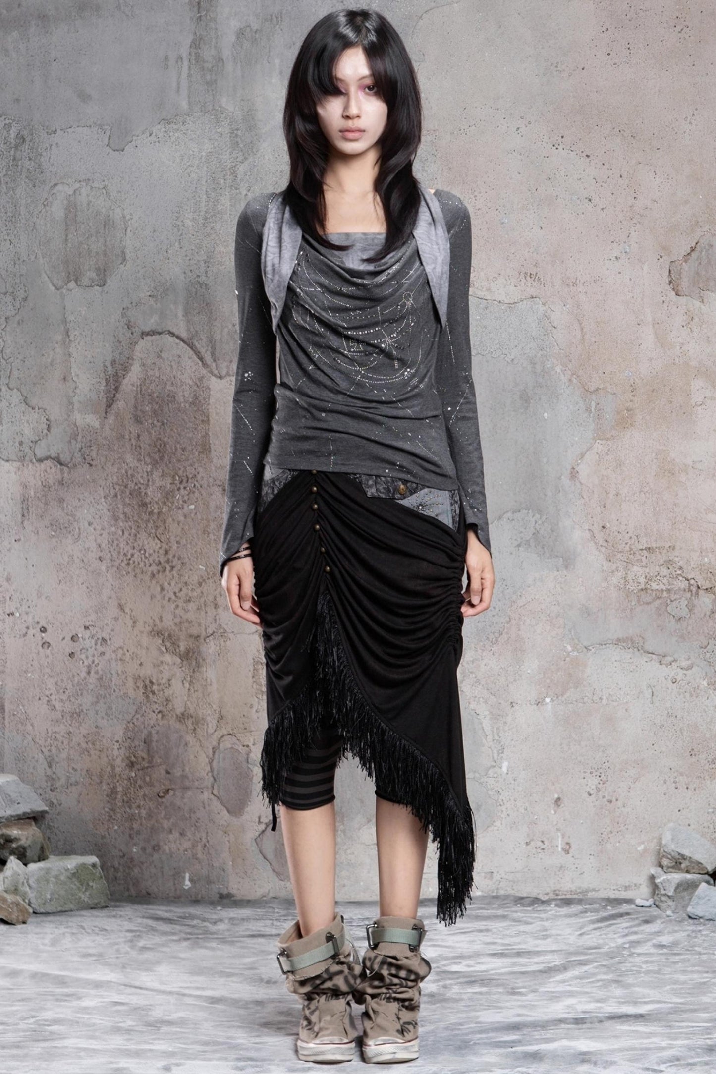 Patchwork Knit Skirt