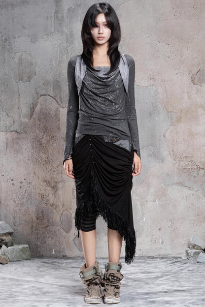 Patchwork Knit Skirt