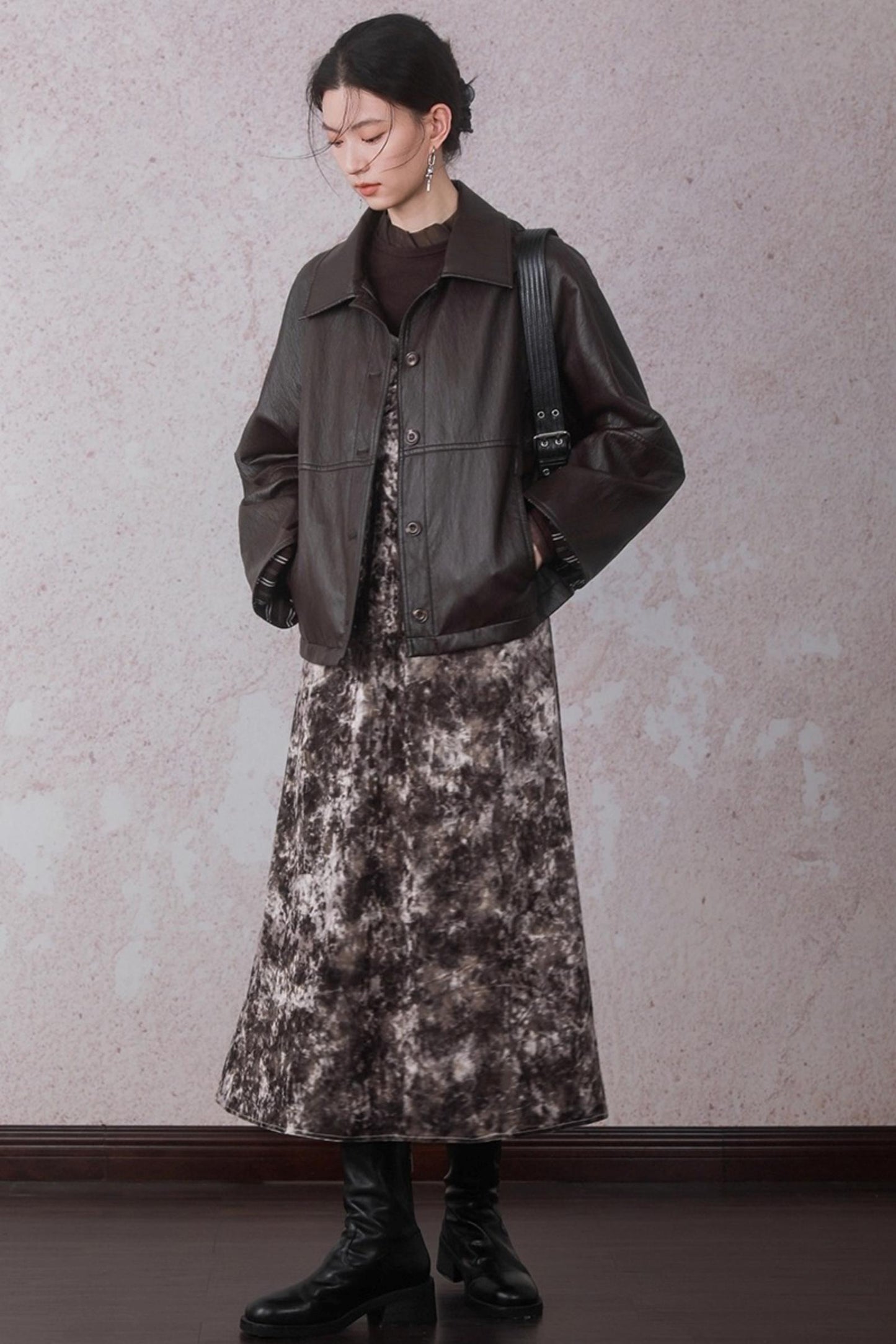 Chestnut Tie-Dye Slip Dress