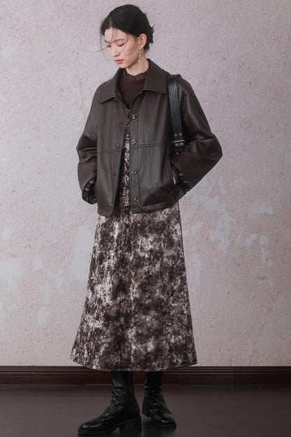 Chestnut Tie-Dye Slip Dress