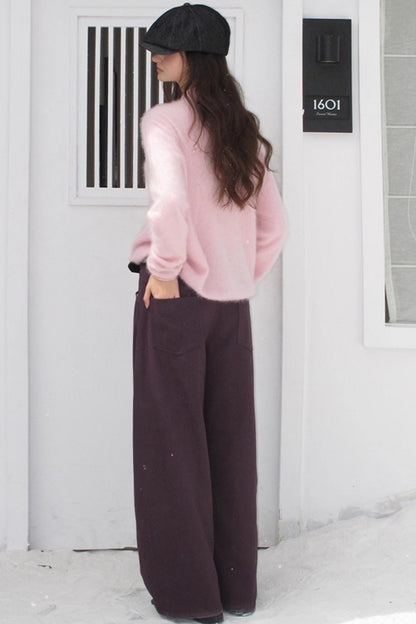 Elf White Wool Cashmere Cardigan Set-Up