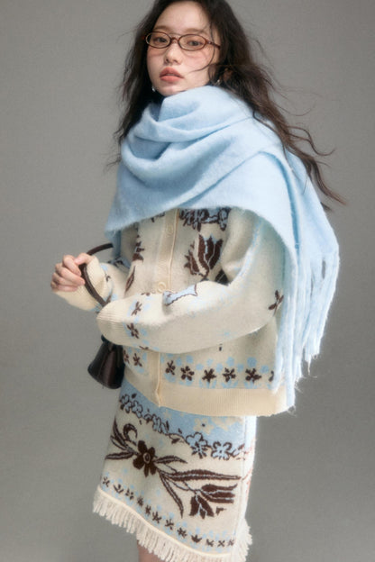 Paradise Jacquard Tulip Cardigan Set-Up