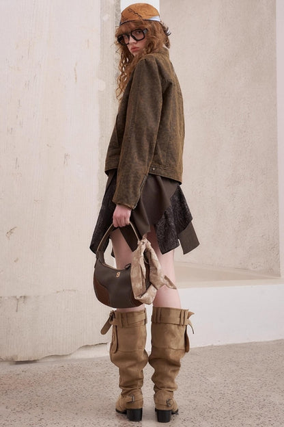 Washed Short Shoulder Jacket