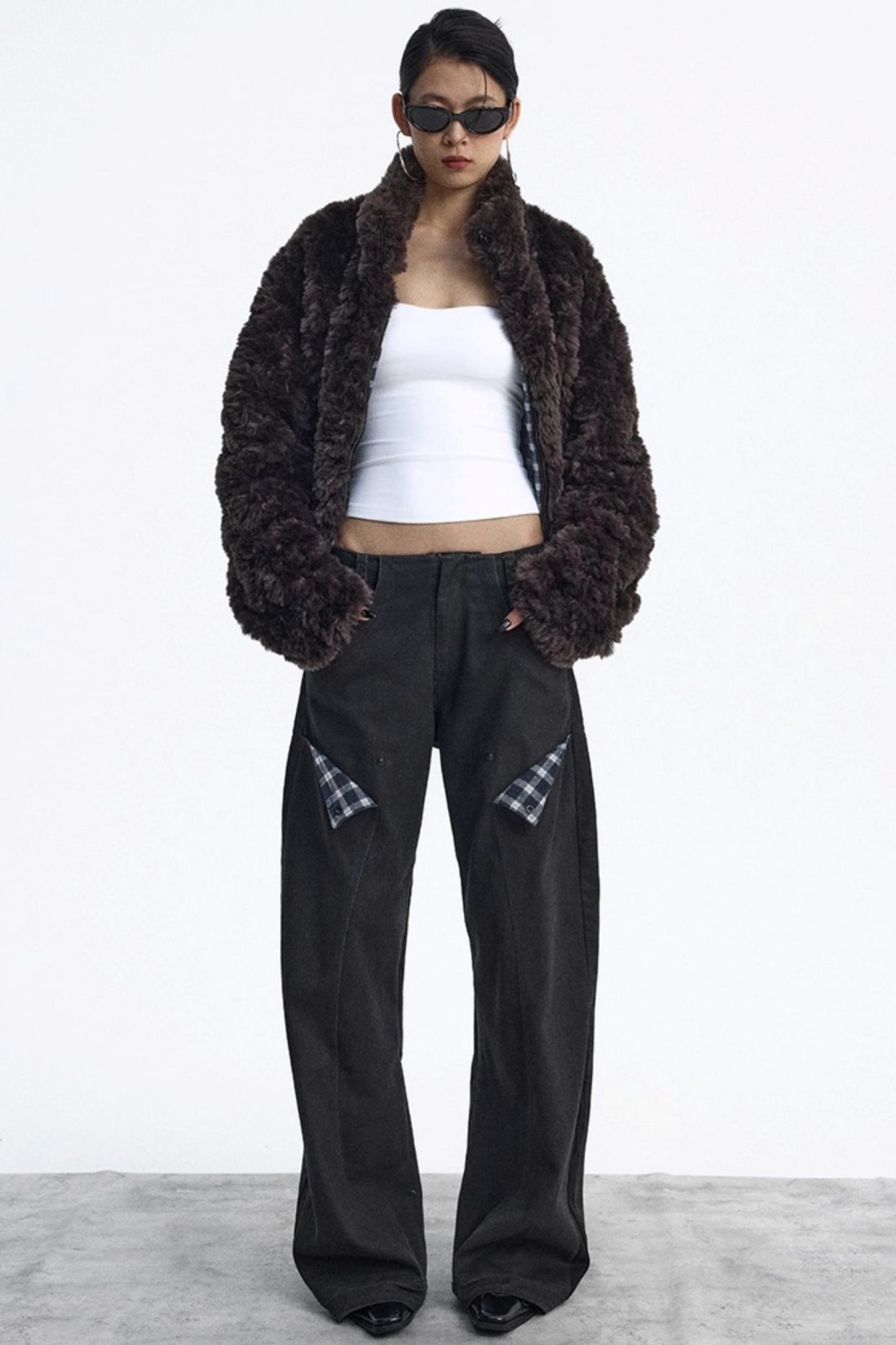 Deconstructed Matte Black Cargo Pants