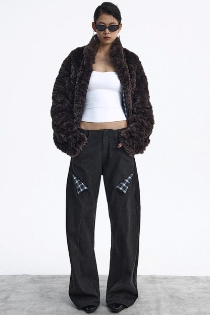 Deconstructed Matte Black Cargo Pants