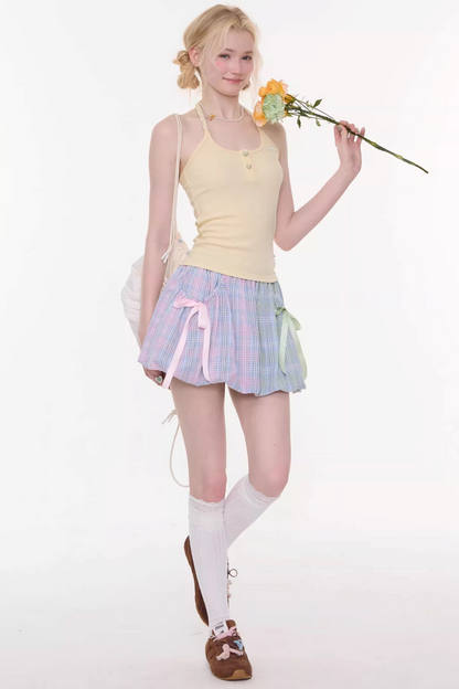 Rainbow Candy Plaid Skirt
